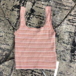 Pink and white striped tank